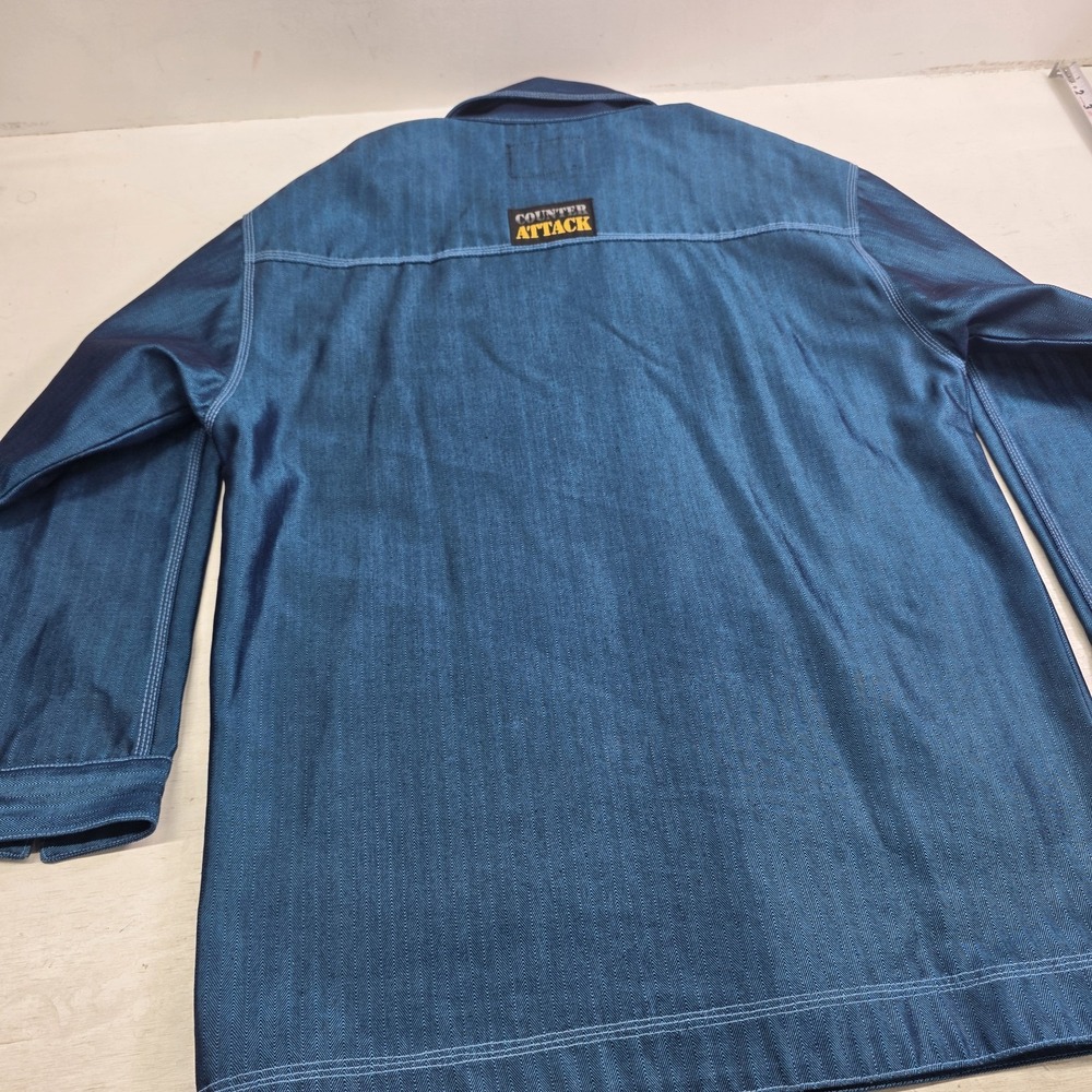 Vintage Counter Attack Denim‎ Jacket Metallic Blue Streetwear Men's XL Rare EUC - Picture 11 of 16